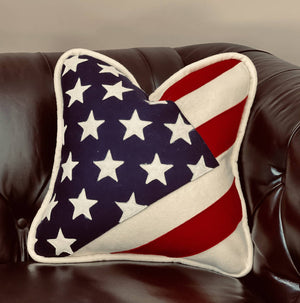 
                  
                    Load image into Gallery viewer, Wool American Flag Pillow Cover only
                  
                