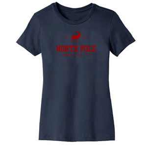 
                  
                    Load image into Gallery viewer, North Pole University womens tee NAVY
                  
                