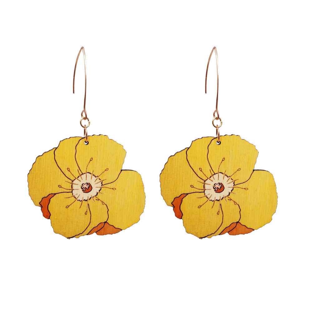 Yellow Poppy Earrings
