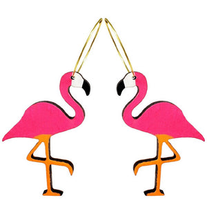 
                  
                    Load image into Gallery viewer, Neon Flamingo Hoops Earrings
                  
                