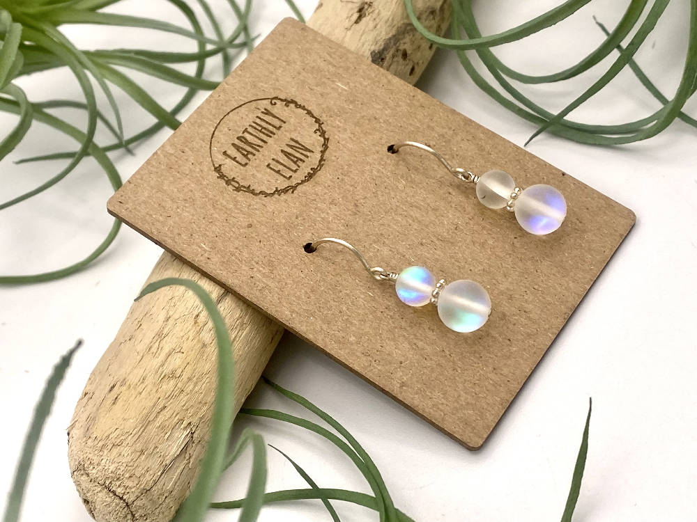 
                  
                    Load image into Gallery viewer, White Aura Quartz Earrings
                  
                