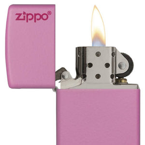 
                  
                    Load image into Gallery viewer, Classic Pink Matte Zippo Logo Lighter
                  
                