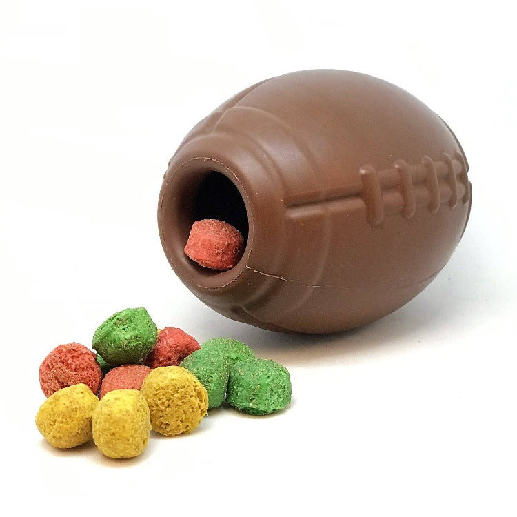 
                  
                    Load image into Gallery viewer, Football eDispenser Durable Rubber Chew Toy and Treat Dispenser
                  
                