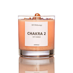 
                  
                    Load image into Gallery viewer, CHAKRA 2 SOY CANDLE WITH SUNSTONE GEMSTONES
                  
                
