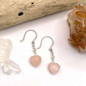
                  
                    Load image into Gallery viewer, Pink Opal Heart Earrings
                  
                