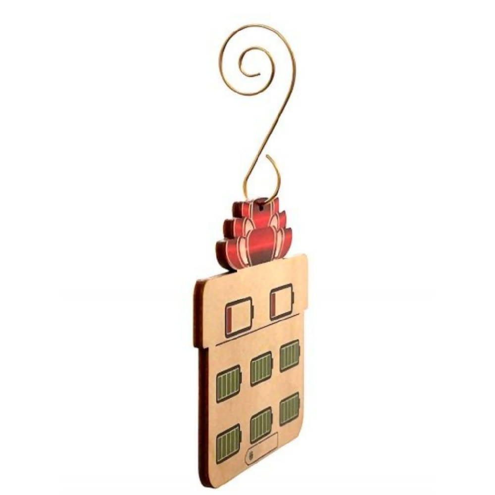 
                  
                    Load image into Gallery viewer, Low Battery Present Wood Ornament - 2 Pack
                  
                