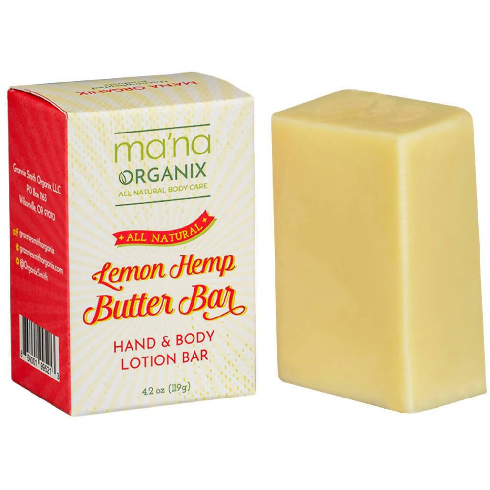 
                  
                    Load image into Gallery viewer, Ma’na Organix- 2 packs of 1 Lemon Hempseed Oil Lip Balm and 1 Lemon Hemp Butter Lotion Bar
                  
                