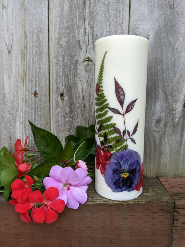 Medium Pillar Flower Candle – Guinevere's Candles