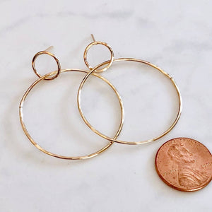 
                  
                    Load image into Gallery viewer, Modern Double Circle Post Earrings - Gold
                  
                
