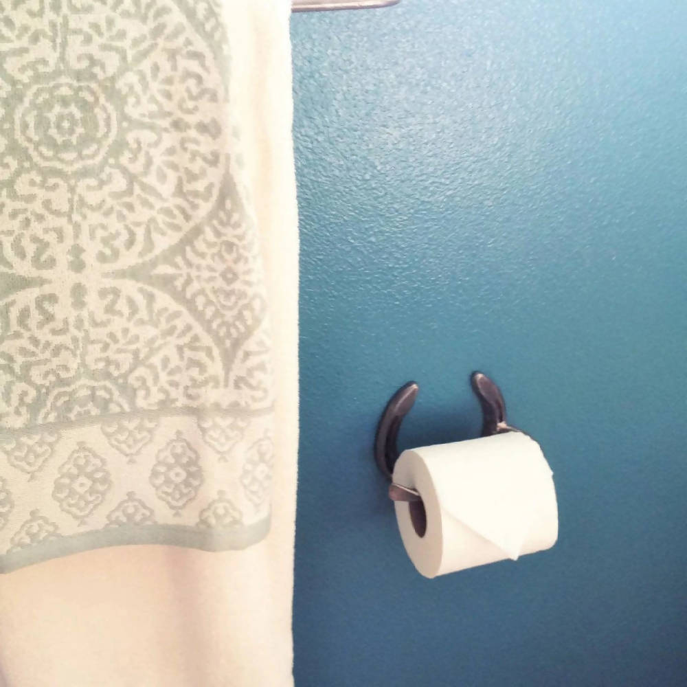 
                  
                    Load image into Gallery viewer, Rustic Horseshoe Toilet Paper Holder - The Heritage Forge
                  
                