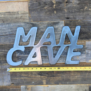 
                  
                    Load image into Gallery viewer, Rustic Home, Man Cave Sign 18 x 9,  Farmhouse, Metal Words, Kitchen Wall Decor, Home Decor, Farmhouse Sign
                  
                