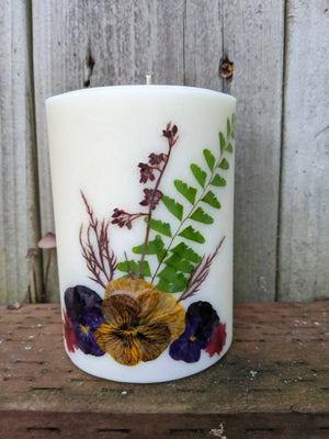 
                  
                    Load image into Gallery viewer, GUINEVERE&amp;#39;S MEDIUM PILLAR FLOWER CANDLE
                  
                