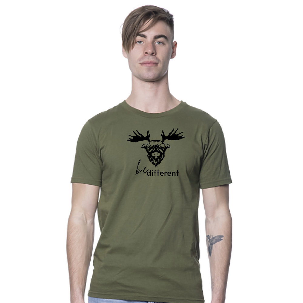 
                  
                    Load image into Gallery viewer, Be Different mens tee MOSS
                  
                