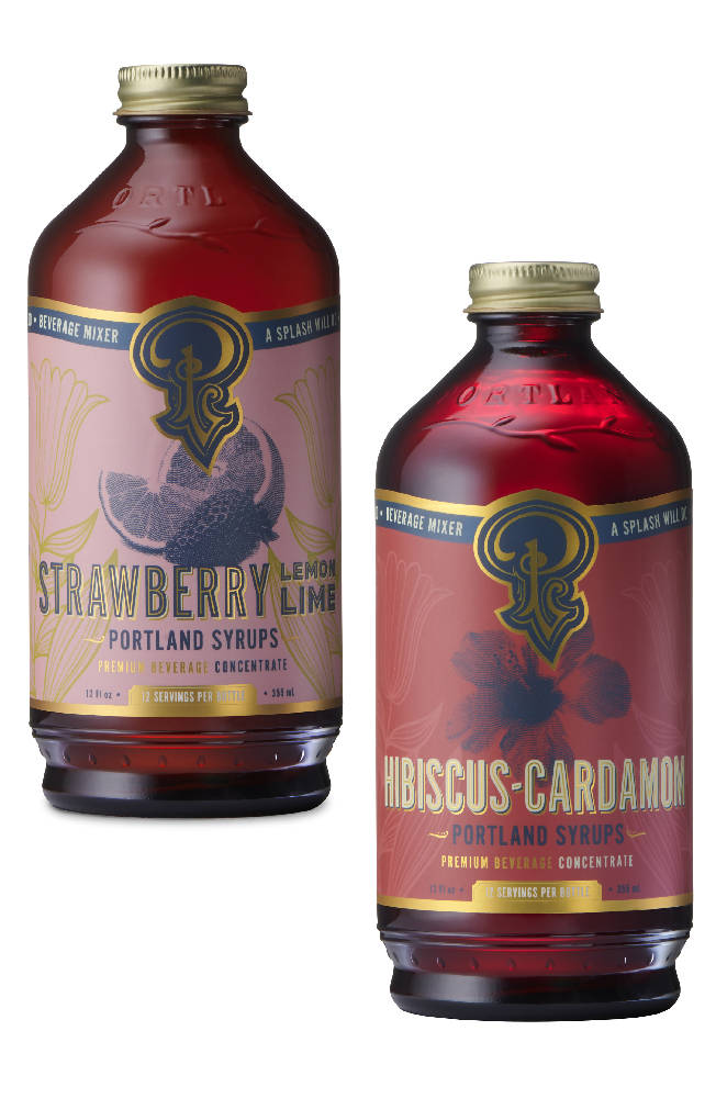 Strawberry Lemon Lime and Hibiscus Cardamom Syrup SET/2